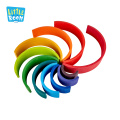 12 pcs rainbow stacking wooden toy  rainbow wooden blocks